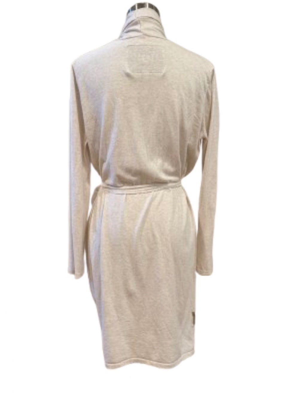 UGG natural beige lightweight cotton shawl collar wrap bathrobe coverup L - Picture 2 of 8